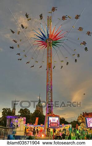 "Rides and visitors to the Oktoberfest, Munich, Upper Bavaria, Bavaria, Germany, Europe" View Large Photo Image Picture - "Rides and visitors to the Oktoberfest, Munich, Upper Bavaria, Bavaria, Germany, Europe". Fotosearch