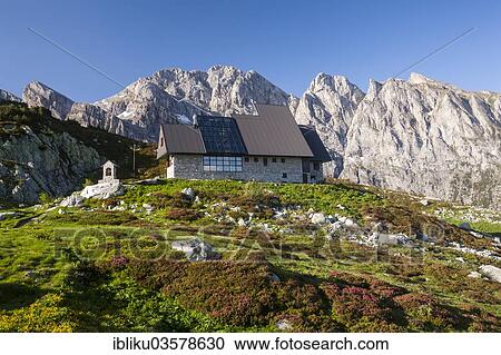 "Rifugio Garelli mountain hut in front of the northern face of Punta Marguareis Mountain, Alta Valle Pesio e Tanaro Regional Park, Cuneo province, Piedmont, Italy, Europe" View Large Photo Image Stock Image - "Rifugio Garelli mountain hut in front of the northern face of Punta Marguareis Mountain, Alta Valle Pesio e Tanaro Regional Park, Cuneo province, Piedmont, Italy, Europe". Fotosearch