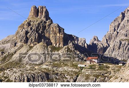"Rifugio Tre Cime, Three Peaks Lodge, Sexten, South Tyrol province, Trentino-Alto Adige, Italy, Europe" View Large Photo Image Stock Photo - "Rifugio Tre Cime, Three Peaks Lodge, Sexten, South Tyrol province, Trentino-Alto Adige, Italy, Europe". Fotosearch