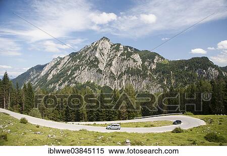 Stock Photography - "Rinnkogel, Postalmstrasse road, Postalm, Salzkammergut, Salzburg State, Austria, Europe". Fotosearch
