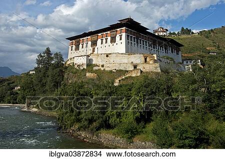 Picture - "Rinpung Dzong, Drukpa Kagyu, Buddhist monastery and fortress, Paro district, Bhutan, Asia". Fotosearch
