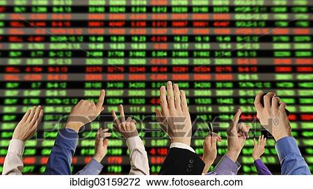 Risen hands of stock exchange traders View Large Photo Image Stock Image - Risen hands of stock exchange traders. Fotosearch
