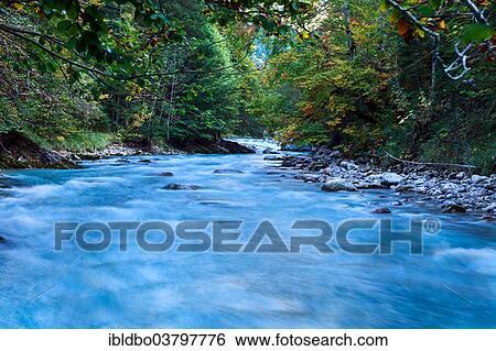 Stock Photograph - "Rissbach river in Vorderriss, Lenggries, Bavaria, Germany, Europe". Fotosearch
