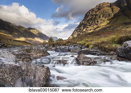 "River Coe near the Clachaig Inn, in evening light in autumn, River Coe, Glen Coe, Highlands, Scotland, United Kingdom, Europe" View Large Photo Image Stock Photo - "River Coe near the Clachaig Inn, in evening light in autumn, River Coe, Glen Coe, Highlands, Scotland, United Kingdom, Europe". Fotosearch