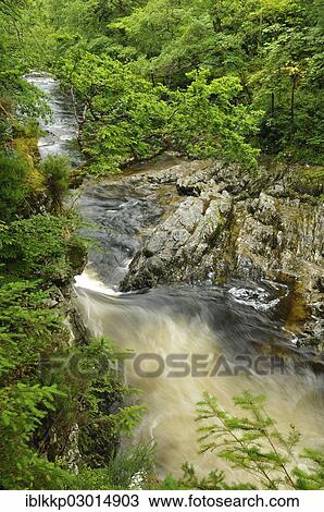 Stock Image - "River Llugwy or Afon Llugwy, Betws-y-Coed, Wales, United Kingdom, Europe". Fotosearch