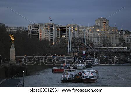"River Thames, Golden Jubilee Bridge, seen from Westminster Bridge, City of Westminster, London, London region, England, United Kingdom, Europe" View Large Photo Image Stock Photo - "River Thames, Golden Jubilee Bridge, seen from Westminster Bridge, City of Westminster, London, London region, England, United Kingdom, Europe". Fotosearch