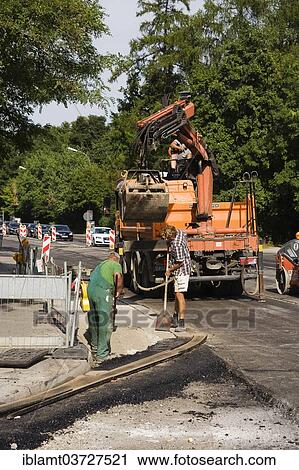 "Road construction, road renovation, Obermenzing, Munich, Upper Bavaria, Bavaria, Germany, Europe" View Large Photo Image Stock Image - "Road construction, road renovation, Obermenzing, Munich, Upper Bavaria, Bavaria, Germany, Europe". Fotosearch