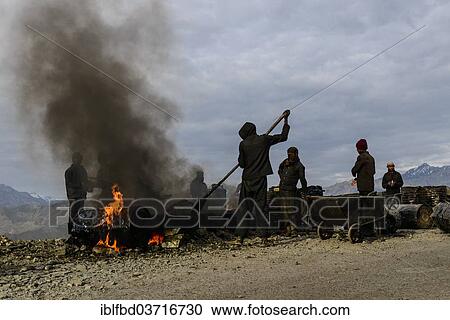 "Road construction works, done under very unhealthy conditions for the workers, Lamayuru, Ladakh, Jammu and Kashmir, India, Asia" View Large Photo Image Stock Image - "Road construction works, done under very unhealthy conditions for the workers, Lamayuru, Ladakh, Jammu and Kashmir, India, Asia". Fotosearch