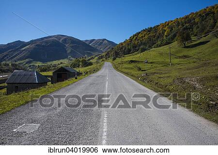 Stock Photograph - "Road in the Chechen mountains, Chechnya, Caucasus, Russia, Europe". Fotosearch