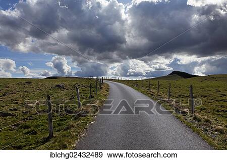 "Road near Nasbinals, Aubrac, Lozere, Languedoc-Roussillon, France, Europe" View Large Photo Image Stock Photo - "Road near Nasbinals, Aubrac, Lozere, Languedoc-Roussillon, France, Europe". Fotosearch