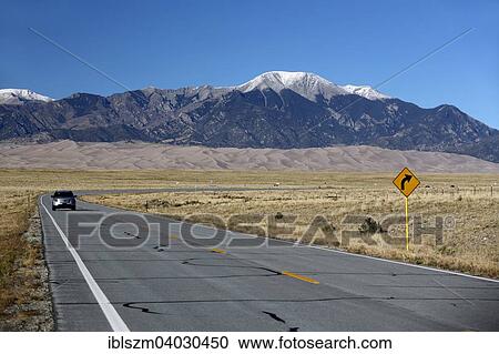 "Road, Sangre de Cristo Mountains, Great Sand Dunes National Park and Preserve, Colorado, United States, North America" View Large Photo Image Stock Image - "Road, Sangre de Cristo Mountains, Great Sand Dunes National Park and Preserve, Colorado, United States, North America". Fotosearch