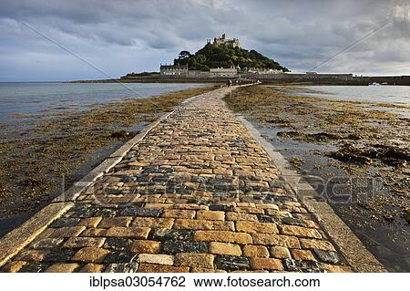 "Road to the tidal island of St Michael's Mount, Marazion, Cornwall, England, United Kingdom, Europe" View Large Photo Image Stock Image - "Road to the tidal island of St Michael's Mount, Marazion, Cornwall, England, United Kingdom, Europe". Fotosearch