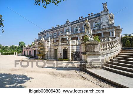 Stock Image - "Robillon Pavilion, Queluz National Palace, Palacio Nacional de Queluz, Queluz, Portugal, Europe". Fotosearch