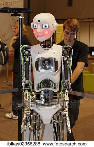 Stock Photo - "RoboThesbian, a humanoid robot by Engineered Arts, IdeenPark 2012, a technology and education summit conference for young people, Essen, Ruhr area, North Rhine-Westphalia, Germany, Europe". Fotosearch