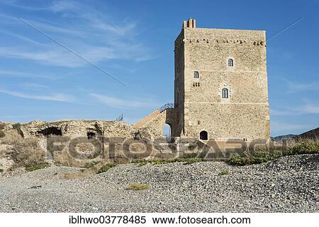 Stock Photography - "Roccella tower from the 14th Century, Campofelice di Roccella, Sicily, Italy, Europe". Fotosearch