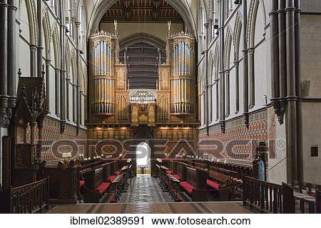 Stock Image - "Rochester Cathedral interior, Rochester, Kent, England, United Kingdom, Europe". Fotosearch