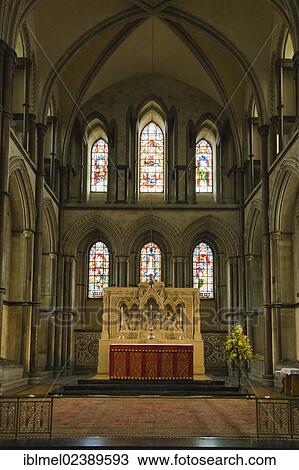 Stock Image - "Rochester Cathedral interior, Rochester, Kent, England, United Kingdom, Europe". Fotosearch