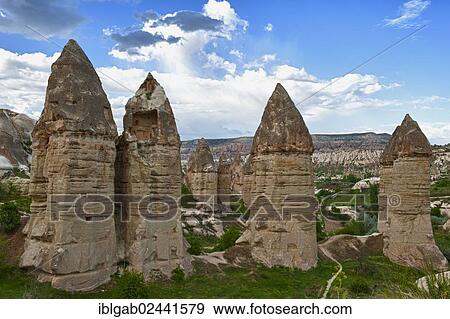 Stock Photo - "Rock formation, Fairy Chimneys, Uchisar, Goereme National Park, Unesco World Heritage Site, Cappadocia, Turkey, Asia". Fotosearch