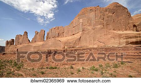 Stock Photo - "Rock formation, Park Avenue Trail, Trailhead, observation point, Arches National Park, Moab, Utah, United States of America, USA". Fotosearch