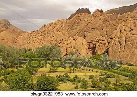 Stock Image - "Rock formations, High Atlas, Boumalne Dades, Ouarzazate Province, Morocco, Africa". Fotosearch