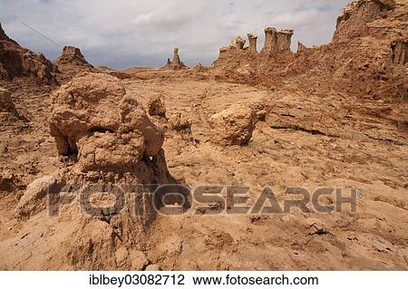 "Rock formations on the edge of the hydro-thermal springs on the Dallol shield volcano, Danakil-Senke, Hamed Ela, Wollo, Ethiopia, Africa" View Large Photo Image Stock Image - "Rock formations on the edge of the hydro-thermal springs on the Dallol shield volcano, Danakil-Senke, Hamed Ela, Wollo, Ethiopia, Africa". Fotosearch