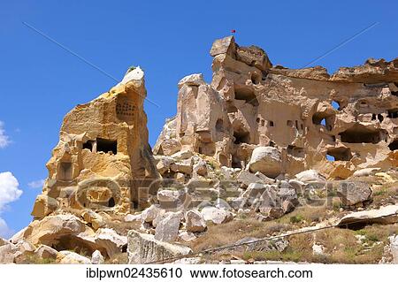 "Rock Houses of Cauvsin, Cappadocia, Turkey, Asia" View Large Photo Image Stock Image - "Rock Houses of Cauvsin, Cappadocia, Turkey, Asia". Fotosearch