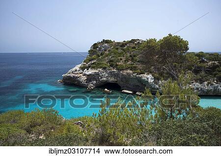 "Rock-lined bay of Cala S'Almunia, Santanyi, Mallorca, Majorca, Balearic Islands, Spain, Europe" View Large Photo Image Picture - "Rock-lined bay of Cala S'Almunia, Santanyi, Mallorca, Majorca, Balearic Islands, Spain, Europe". Fotosearch