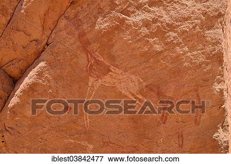 "Rock painting of a dama gazelle, Neolithic rock art, Tadrart, Tassili n'Ajjer National Park, Unesco World Heritage Site, Algeria, Sahara, North Africa, Africa" View Large Photo Image Stock Photo - "Rock painting of a dama gazelle, Neolithic rock art, Tadrart, Tassili n'Ajjer National Park, Unesco World Heritage Site, Algeria, Sahara, North Africa, Africa". Fotosearch