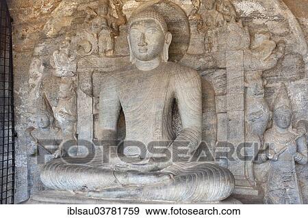 "Rock relief of Buddha in a meditation posture, Gal Vihara Temple, Polonnaruwa, Sri Lanka, Asia" View Large Photo Image Stock Photo - "Rock relief of Buddha in a meditation posture, Gal Vihara Temple, Polonnaruwa, Sri Lanka, Asia". Fotosearch