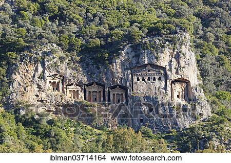 "Rock tombs, Dalyan, Provinz Mugla, Aegais, Turkey, Asia" View Large Photo Image Picture - "Rock tombs, Dalyan, Provinz Mugla, Aegais, Turkey, Asia". Fotosearch