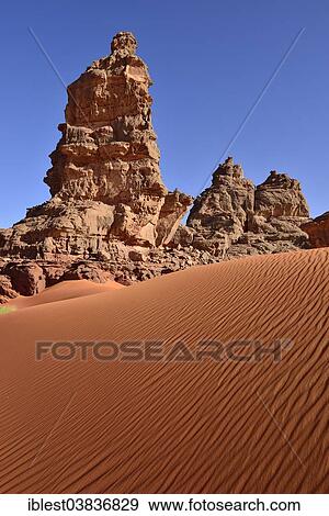 "Rock towers and sand dunes at the Cirque, Tadrart region, Tassili n’Ajjer National Park, Unesco World Heritage Site, Algeria, Sahara, North Africa, Africa" View Large Photo Image Stock Photo - "Rock towers and sand dunes at the Cirque, Tadrart region, Tassili n’Ajjer National Park, Unesco World Heritage Site, Algeria, Sahara, North Africa, Africa". Fotosearch
