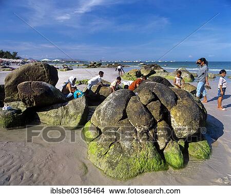 "Rocks on the beach of Hua Hin, Hua Hin, Prachuap Khiri Khan province, Central Thailand, Thailand, Asia" View Large Photo Image Picture - "Rocks on the beach of Hua Hin, Hua Hin, Prachuap Khiri Khan province, Central Thailand, Thailand, Asia". Fotosearch