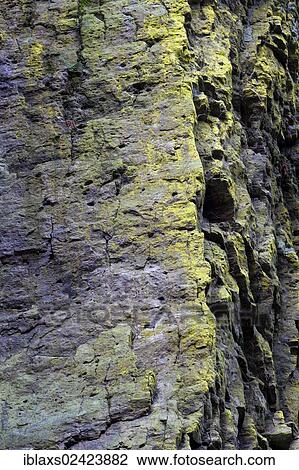 Stock Image - Rocks with lichens at Burgbach Waterfall near Schapbach, Black Forest, Baden-Wuerttemberg, Germany, Europe. Fotosearch