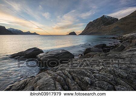 "Rocky beach of Haukland, Vestvagoy, Lofoten, Norway, Europe" View Large Photo Image Stock Photo - "Rocky beach of Haukland, Vestvagoy, Lofoten, Norway, Europe". Fotosearch