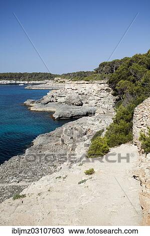 "Rocky coast, Parc Natural de Mondrago, Mallorca, Majorca, Balearic Islands, Spain, Europe" View Large Photo Image Stock Image - "Rocky coast, Parc Natural de Mondrago, Mallorca, Majorca, Balearic Islands, Spain, Europe". Fotosearch
