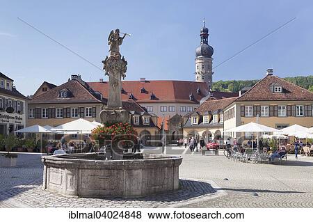 "Rococo fountain on the market square, behind Weikersheim Castle, Romantic Road, Weikersheim, Baden-Wurttemberg, Germany, Europe" View Large Photo Image Stock Photo - "Rococo fountain on the market square, behind Weikersheim Castle, Romantic Road, Weikersheim, Baden-Wurttemberg, Germany, Europe". Fotosearch