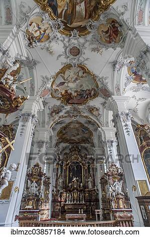"Rococo-style ceiling frescoes and choir, St. George's Abbey, Isny, Allgau, Bavaria, Germany. " View Large Photo Image Picture - "Rococo-style ceiling frescoes and choir, St. George's Abbey, Isny, Allgau, Bavaria, Germany. ". Fotosearch