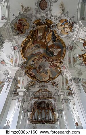 "Rococo-style ceiling frescoes and organ, St. George's Abbey, Isny, Allgau, Bavaria, Germany. " View Large Photo Image Stock Image - "Rococo-style ceiling frescoes and organ, St. George's Abbey, Isny, Allgau, Bavaria, Germany. ". Fotosearch