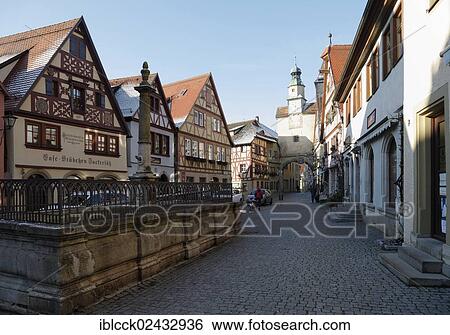 "Roedergasse street with Markusturm tower, Rothenburg ob der Tauber, Bavaria, Germany, Europe" View Large Photo Image Stock Photograph - "Roedergasse street with Markusturm tower, Rothenburg ob der Tauber, Bavaria, Germany, Europe". Fotosearch