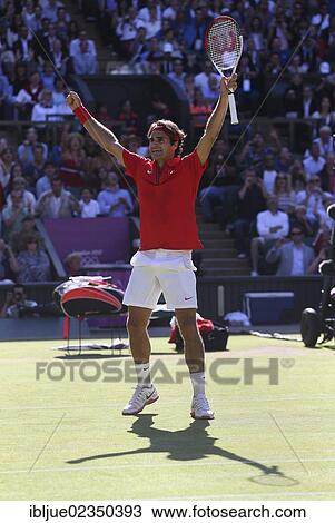 "Roger Federer, SUI, cheering, men's semi-finals, AELTC, London 2012, Olympic Tennis Tournament, Olympics, Wimbledon, London, England, Great Britain, Europe" View Large Photo Image Stock Image - "Roger Federer, SUI, cheering, men's semi-finals, AELTC, London 2012, Olympic Tennis Tournament, Olympics, Wimbledon, London, England, Great Britain, Europe". Fotosearch