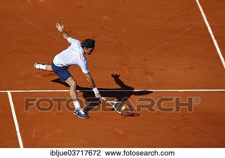 Stock Image - "Roger Federer, SUI, French Open 2013, ITF Grand Slam Tennis Tournament, Roland Garros, Roland Garros Stadion, Paris, Ile-de-France, France, Europe". Fotosearch
