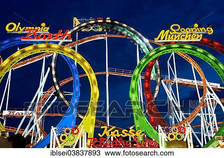 "Rollercoaster at the blue hour, Oktoberfest, Munich, Bavaria, Germany, Europe" View Large Photo Image Stock Image - "Rollercoaster at the blue hour, Oktoberfest, Munich, Bavaria, Germany, Europe". Fotosearch
