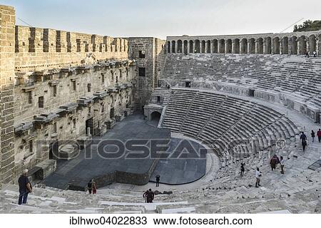"Roman amphitheater in Aspendos, 155 n. Chr., in Serik, Turkish Riviera, Antalya Province, Turkey, Asia" View Large Photo Image Stock Image - "Roman amphitheater in Aspendos, 155 n. Chr., in Serik, Turkish Riviera, Antalya Province, Turkey, Asia". Fotosearch