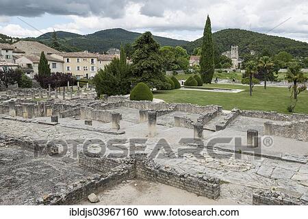 Stock Image - "Roman archaeological site, Vaison-la-Romaine, Vaucluse, Provence-Alpes-Cote d'Azur, France, Europe". Fotosearch