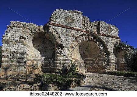 Stock Image - "Roman burial site on the Via Aurelia, Roman road, in Provence, Roquebrune Cap Martin, Departement Alpes Maritimes, Region Provence Alpes Cote d'Azur, France, Europe". Fotosearch