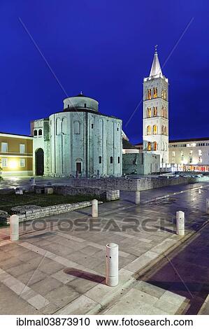 "Roman Forum, Forum Romanum with the Church of St Donatus, Sv. Donata, with the bell tower, Zadar, Dalmatia, Croatia, Europe" View Large Photo Image Stock Image - "Roman Forum, Forum Romanum with the Church of St Donatus, Sv. Donata, with the bell tower, Zadar, Dalmatia, Croatia, Europe". Fotosearch
