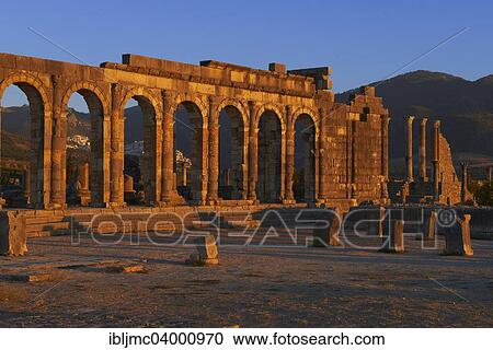 "Roman ruins of Volubilis, UNESCO World Heritage Site, evening light, Mulay Idris, Meknes, Morocco, Africa" View Large Photo Image Stock Image - "Roman ruins of Volubilis, UNESCO World Heritage Site, evening light, Mulay Idris, Meknes, Morocco, Africa". Fotosearch