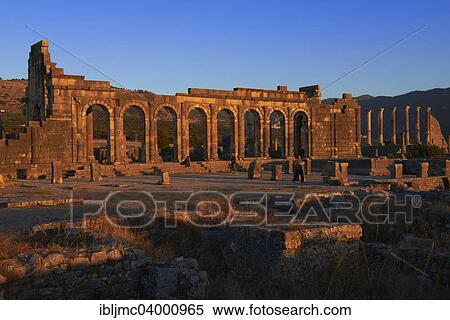 "Roman ruins of Volubilis, UNESCO World Heritage Site, evening light, Mulay Idris, Meknes, Morocco, Africa" View Large Photo Image Stock Photography - "Roman ruins of Volubilis, UNESCO World Heritage Site, evening light, Mulay Idris, Meknes, Morocco, Africa". Fotosearch