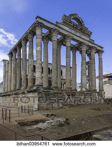 Stock Image - "Roman temple, Merida, Extremadura, Spain, Europe". Fotosearch