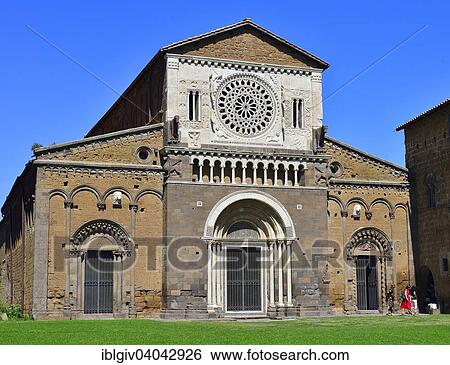 Romanesque Basilica Of San Pietro Tuscania Viterbo Lazio Province Italy Europe Stock Photograph Iblgiv Fotosearch